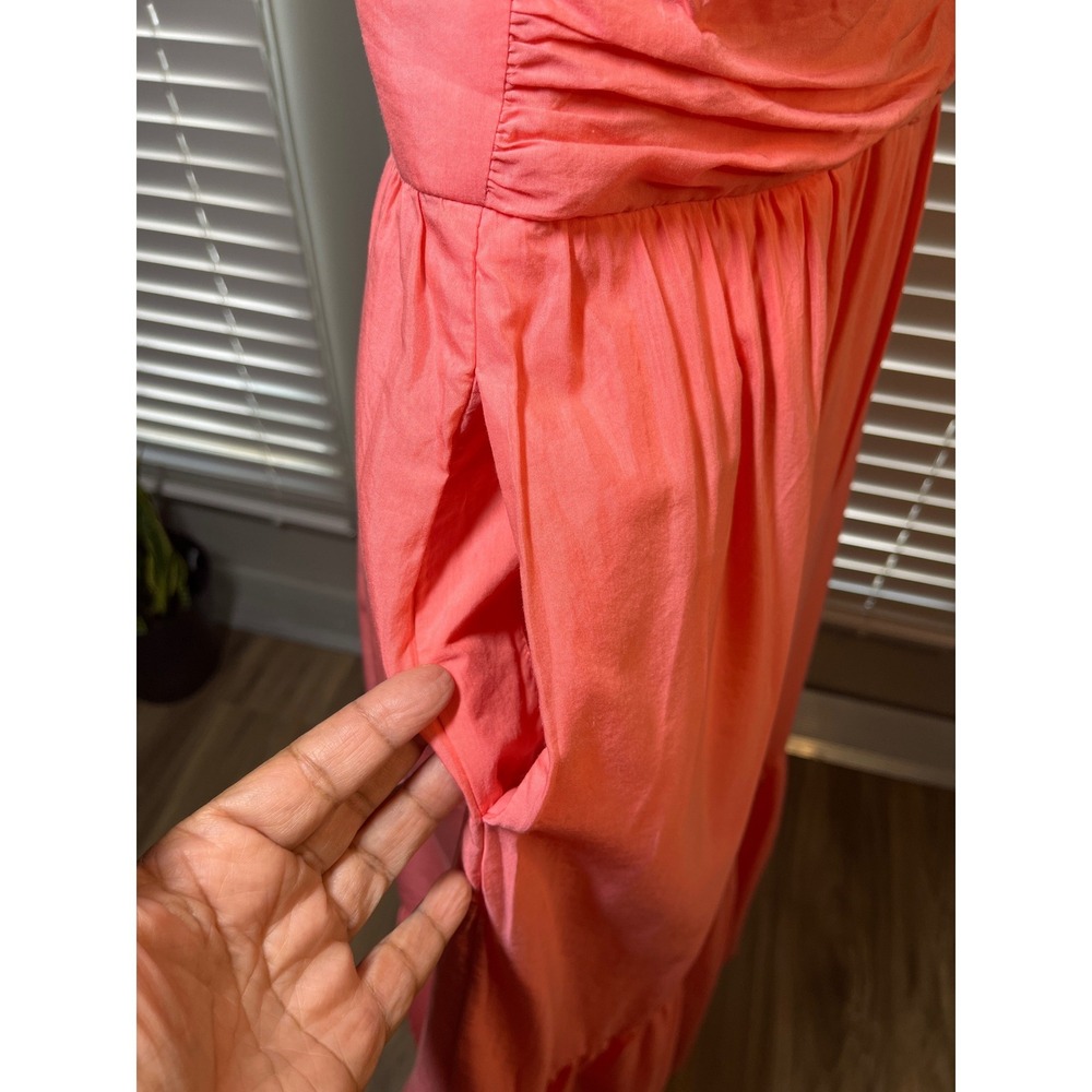 Universal Thread Maxi Sundress Womens‎ Small Coral Tiered Pockets Boho Dress - Picture 4 of 9